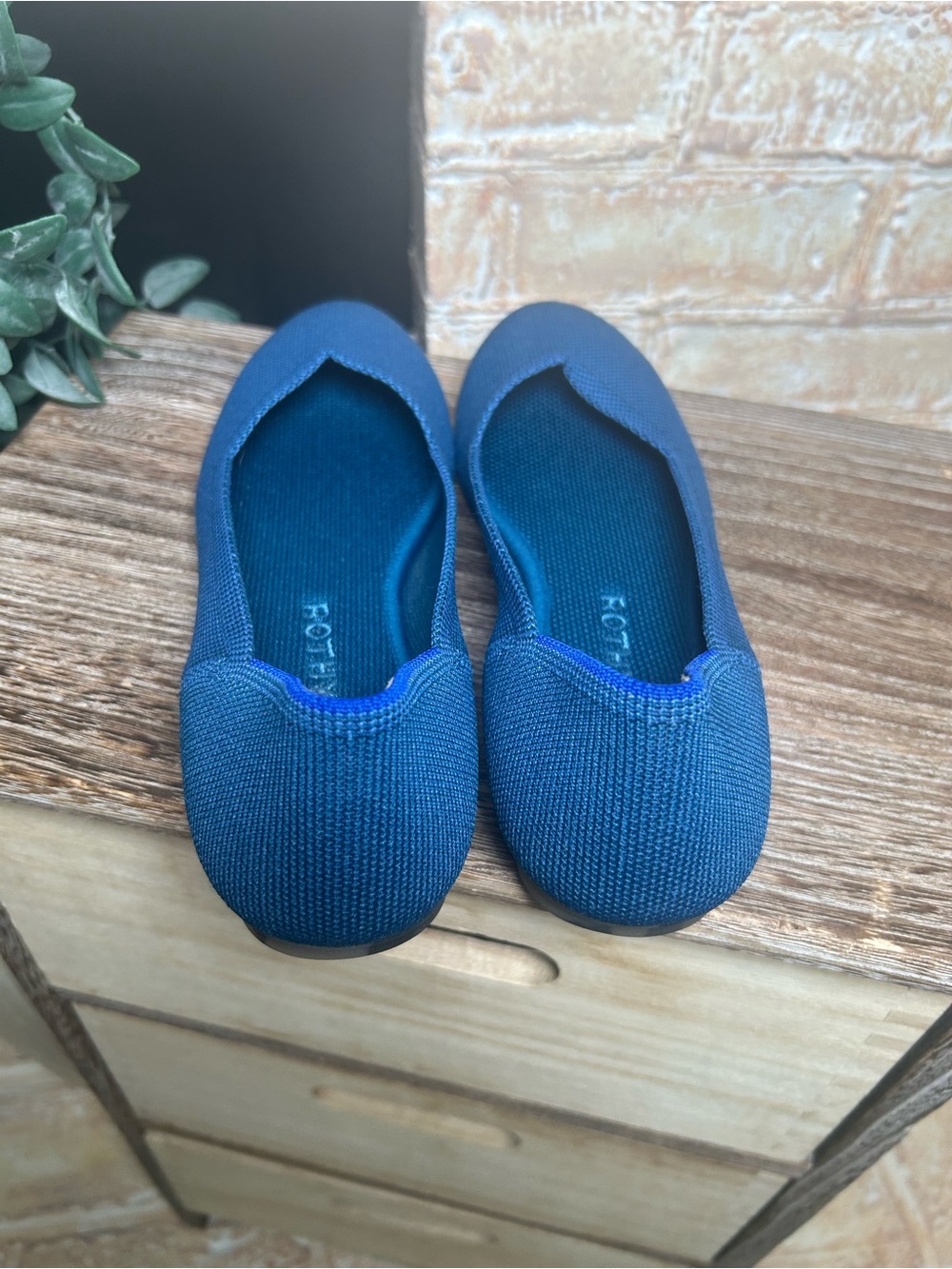 Rothy’s The Flat Blue Knit Ballet Flats Women’s 6.5 Washable - Picture 4 of 9
